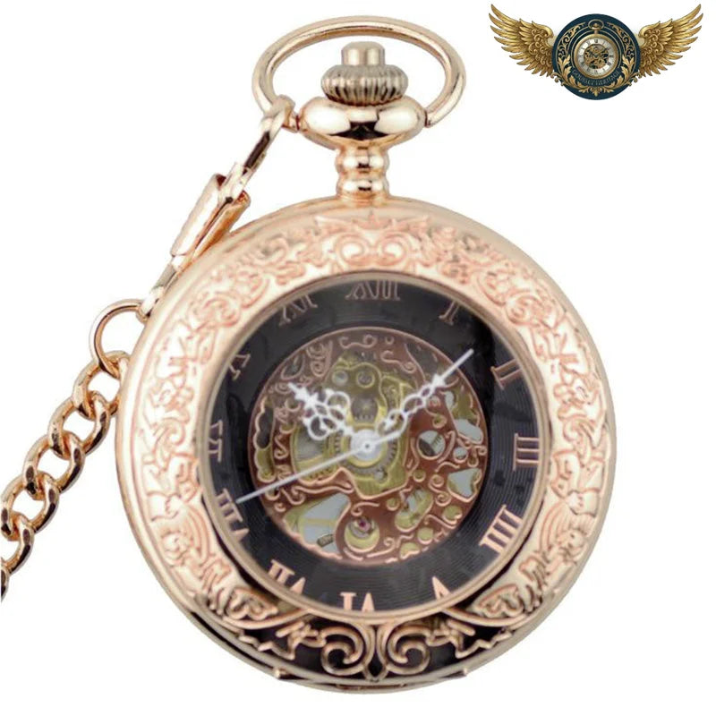 Le Curieux - Montre Gousset Mécanique Squelette à Clapet