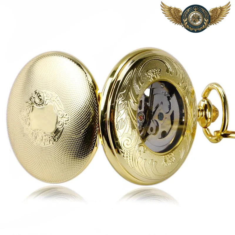 Le Dandy - Montre Gousset Automatique Chasseur Plaquée Or - Vue 4 - Gousset-heritage