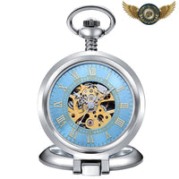Le Dandy - Montre Gousset Mécanique Squelette Boîtier Chasseur - modèle Bleu - Gousset-heritage