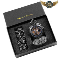 Le Dandy - Montre Gousset Mécanique Squelette Double Chasseur Noir - Gousset-heritage