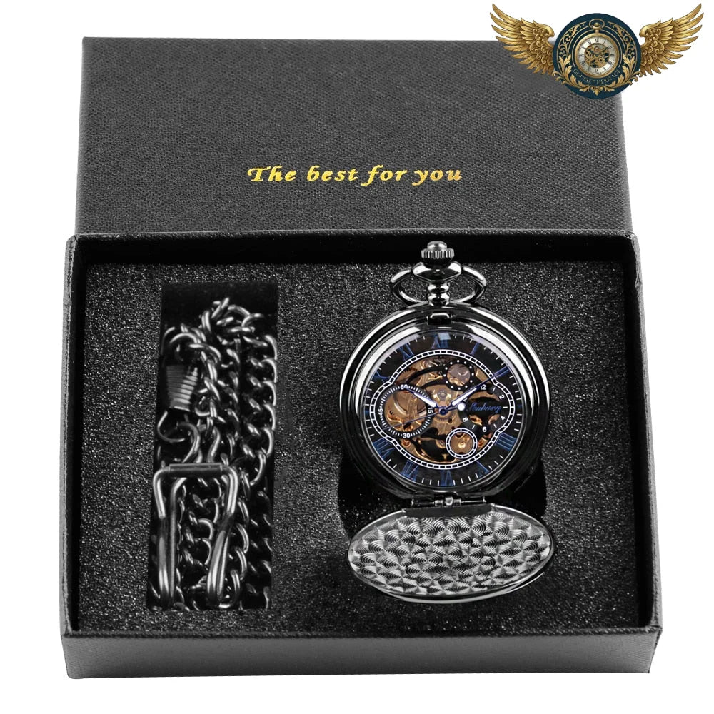 Le Dandy - Montre Gousset Mécanique Squelette Double Chasseur Noir - Default Title - Gousset-heritage