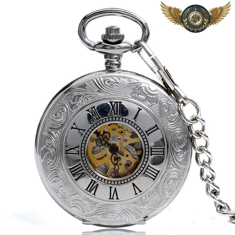 Le Dandy - Montre Squelette Double Demi Chasseur Argenté - Vue 4 - Gousset-heritage