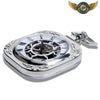 Le Dandy Argenté | Montre Gousset Mécanique Forme Coussin Open-Heart - Vue 3 - Gousset-heritage