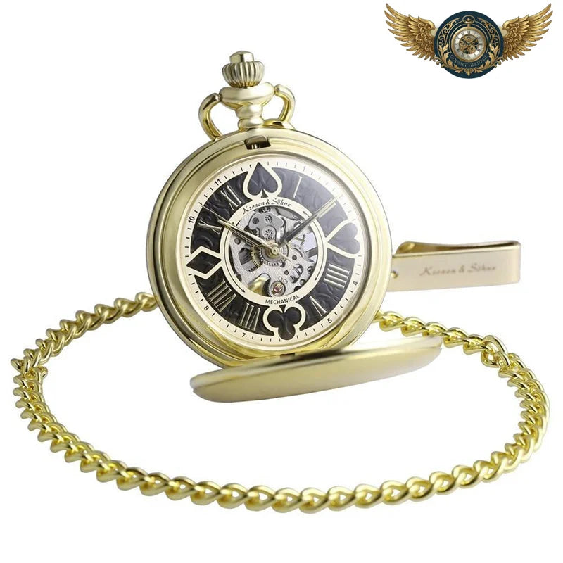 Le Dandy Audacieux - Montre Gousset Mécanique Squelette Dorée - Vue 4 - Gousset-heritage