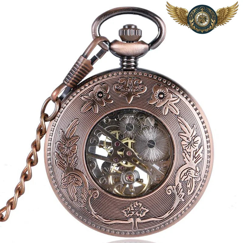 Le Dandy Cuivré - Montre Gousset Mécanique Squelette 50mm