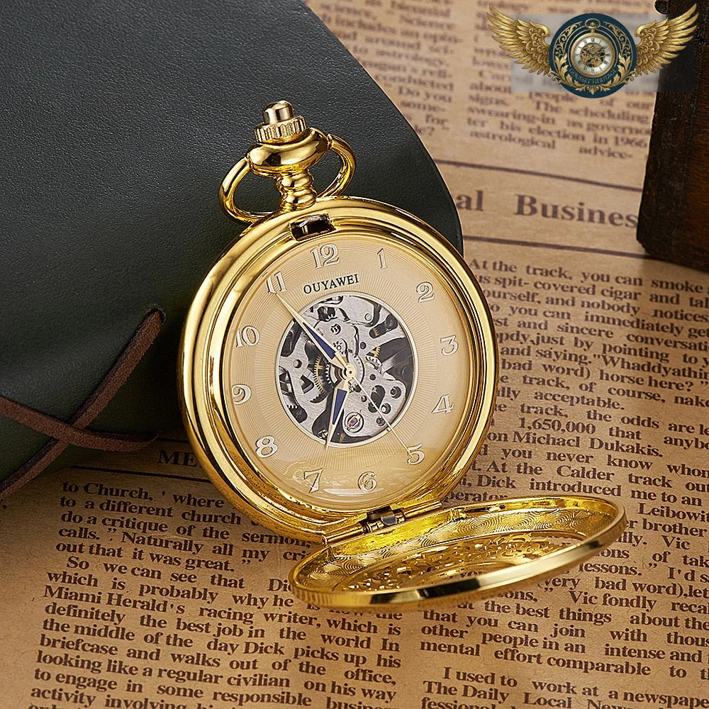 Le Dandy Doré - Montre Gousset Mécanique Double Squelette - Vue 10 - Gousset-heritage