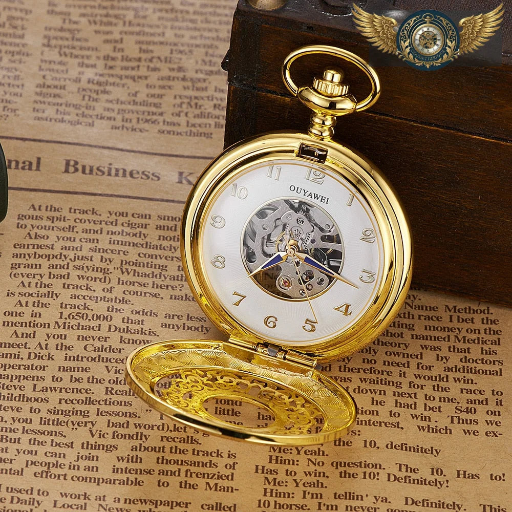 Le Dandy Doré - Montre Gousset Mécanique Double Squelette - Vue 11 - Gousset-heritage