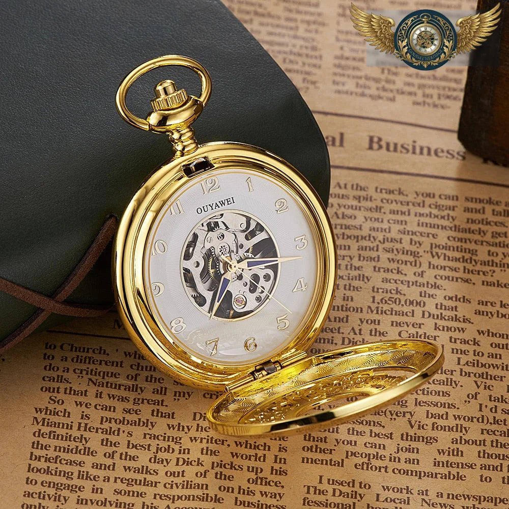 Le Dandy Doré - Montre Gousset Mécanique Double Squelette - Vue 15 - Gousset-heritage