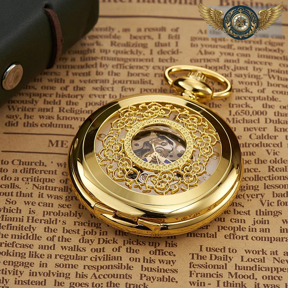 Le Dandy Doré - Montre Gousset Mécanique Double Squelette - Vue 18 - Gousset-heritage