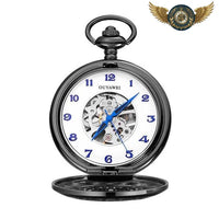 Le Dandy Doré - Montre Gousset Mécanique Double Squelette - modèle Noire & Blanche - Gousset-heritage