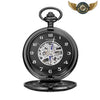 Le Dandy Doré - Montre Gousset Mécanique Double Squelette - Noire intégrale - Gousset-heritage