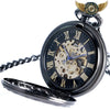 Le Dandy Noir - Montre Gousset Automatique Squelette Gunmetal - Vue 3 - Gousset-heritage