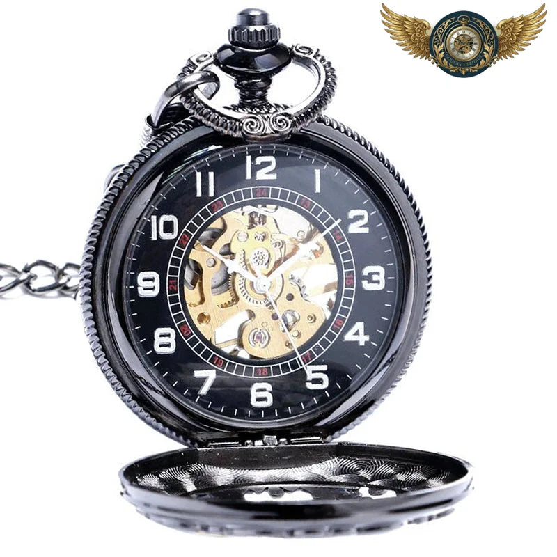Le Dandy Obscur - Montre de Poche Mécanique Chasseur Graphite