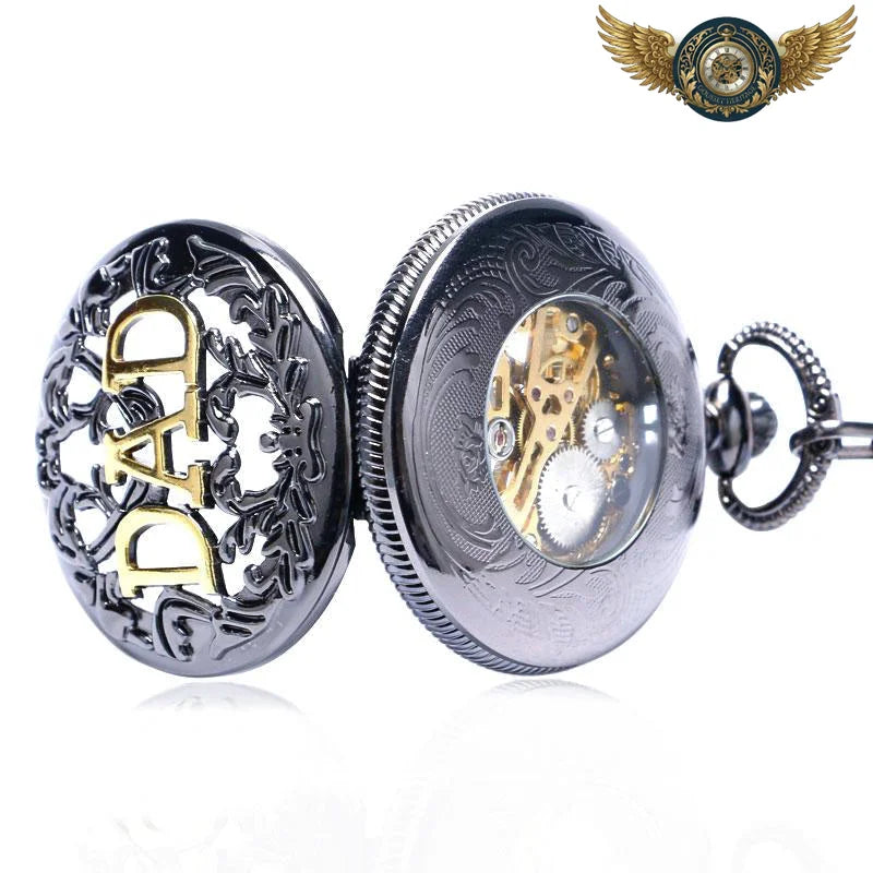 Le Dandy Obscur - Montre de Poche Mécanique Chasseur Graphite - Vue 3 - Gousset-heritage