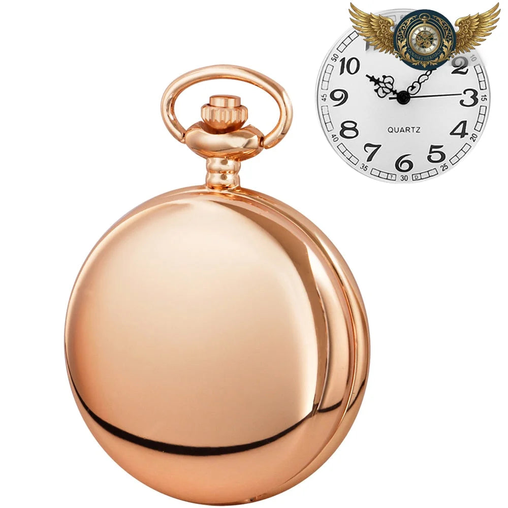 Le Dandy Or Rose - Montre Gousset Boîtier Chasseur Quartz - Blanc - Gousset-heritage