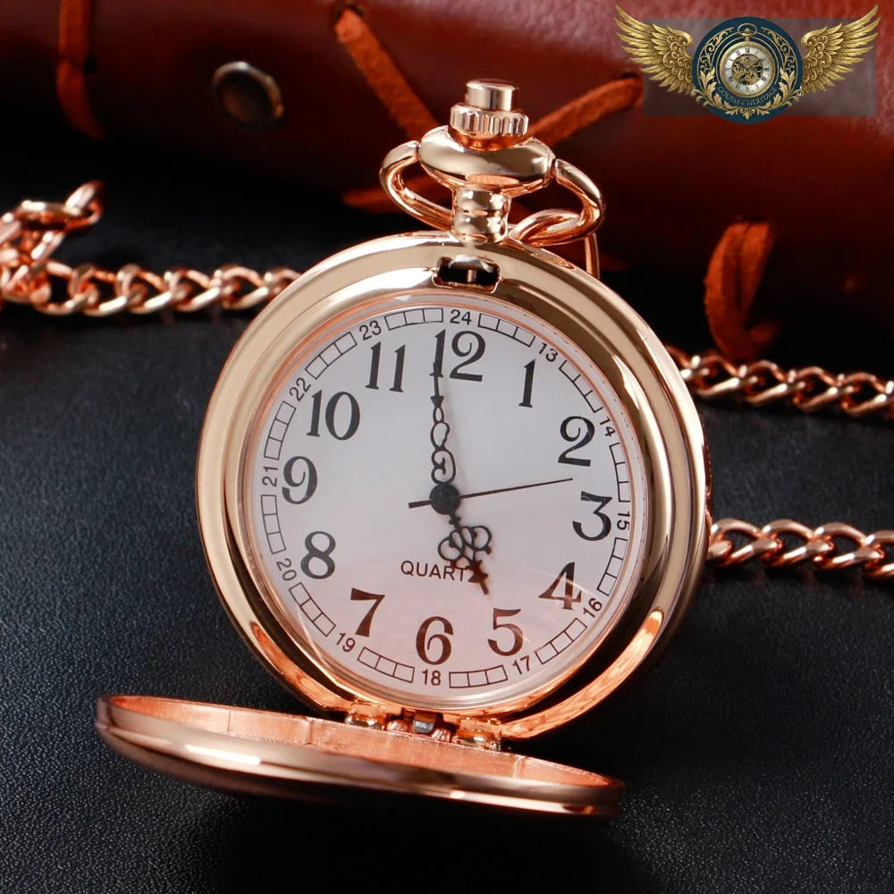 Le Dandy Or Rose - Montre Gousset Boîtier Chasseur Quartz - Vue 7 - Gousset-heritage