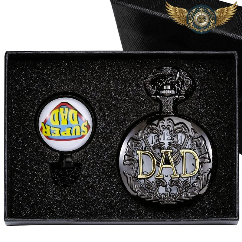 Le Dandy Ornemental - Montre Gousset Full Hunter Quartz Rétro - Noir - Gousset-heritage