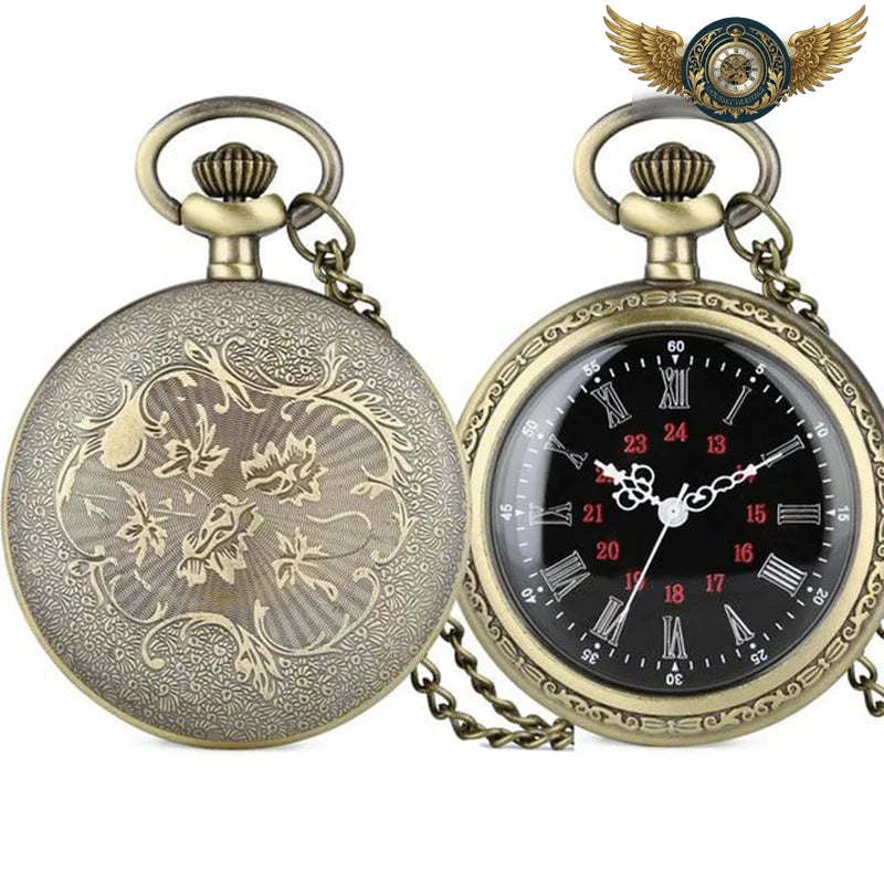 Le Dandy Patiné - Montre de Poche Bronze Quartz & Gravures