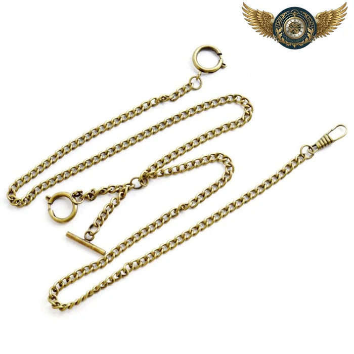 Le Dandy Victorien - Chaîne Double Albert Bronze Vieilli - Bronze - Gousset-heritage