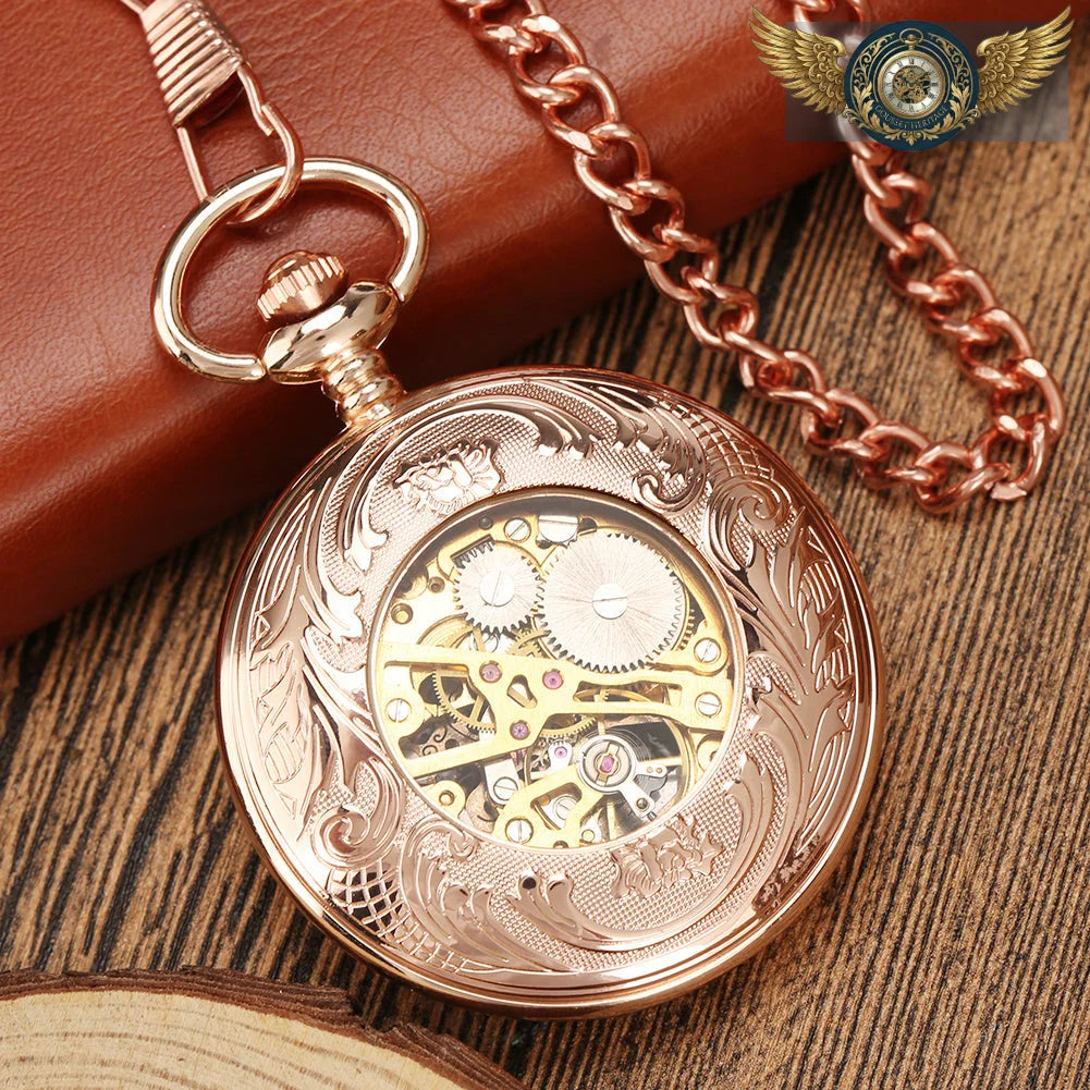 Le Dandy Victorien - Gousset Demi-Chasseur Squelette Or Rose - Vue 17 - Gousset-heritage