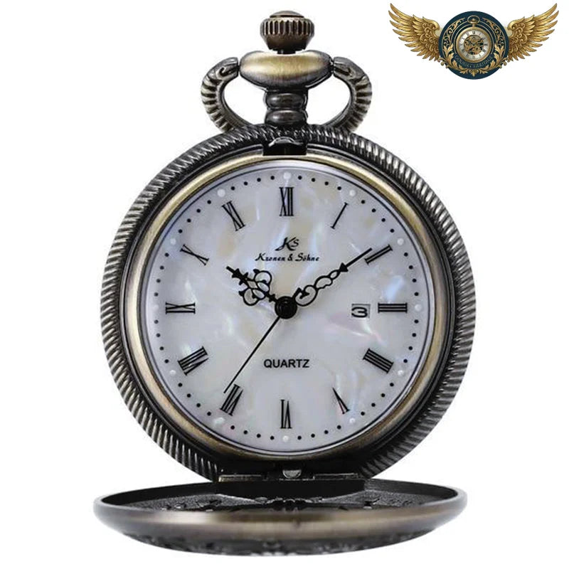 Le Dandy – Montre Gousset Demi-Chasseur Quartz Nacre Antique
