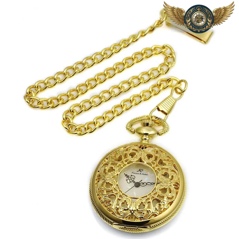 Le Dandy – Montre Gousset Demi-Chasseur Quartz Nacre Antique - Vue 4 - Gousset-heritage
