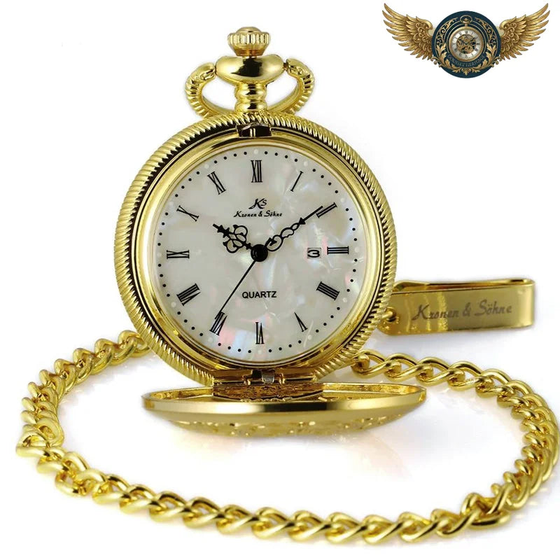 Le Dandy – Montre Gousset Demi-Chasseur Quartz Nacre Antique - Vue 5 - Gousset-heritage
