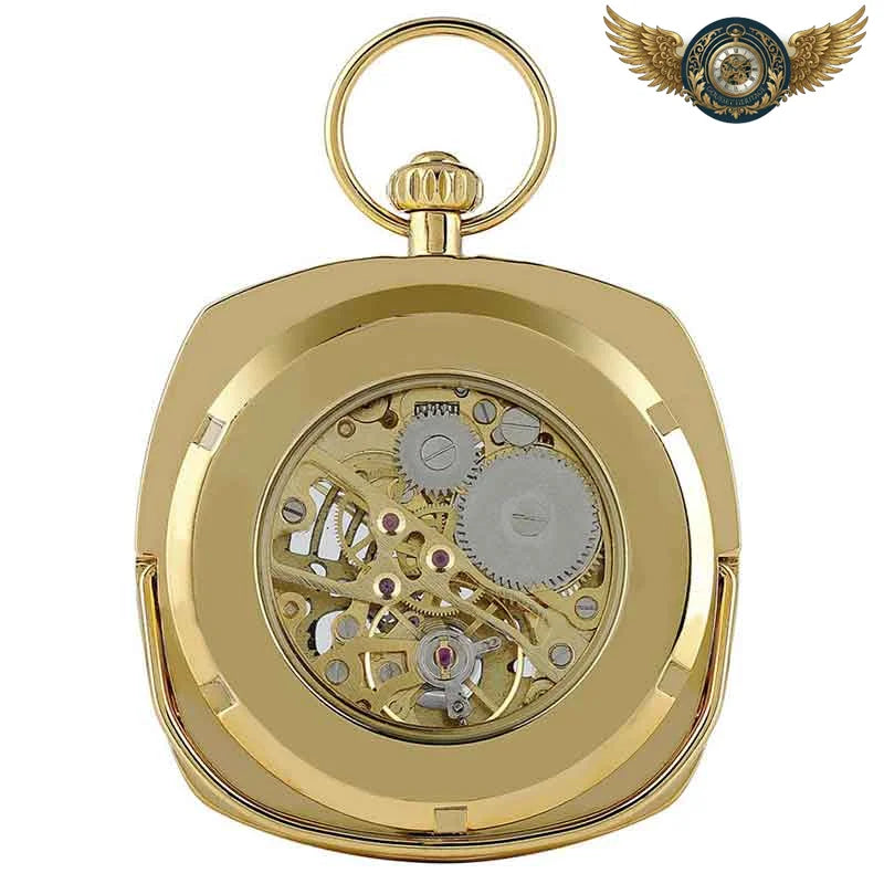 Le Dandy – Montre Gousset Squelette Mécanique Boîtier Coussin Or - Vue 3 - Gousset-heritage