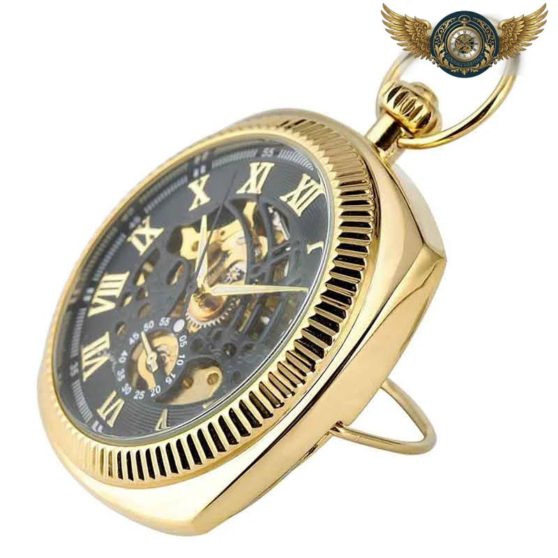 Le Dandy – Montre Gousset Squelette Mécanique Boîtier Coussin Or - Vue 4 - Gousset-heritage