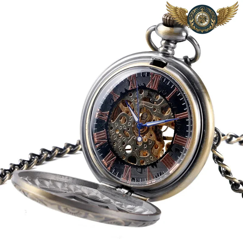 Le Dandy | Montre à Gousset Mécanique Squelette Bronze Patiné - Vue 2 - Gousset-heritage
