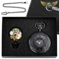 Le Dandy – Montre de Poche Demi-Chasseur Quartz Gravée Rétro - modèle Noir - Gousset-heritage