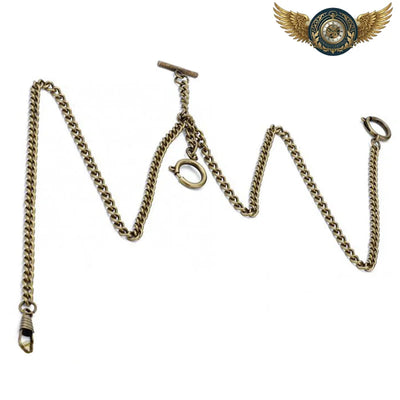 Acheter Le Drapé Antique - Chaîne Double Fob T-Bar Bronze Vieilli - Gousset-heritage