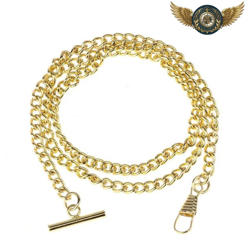 Le Drapé Classique - Chaîne Double Albert Gourmette 65cm - Or - Gousset-heritage