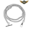 Le Drapé Classique - Chaîne Double Albert Gourmette 65cm - Argent - Gousset-heritage