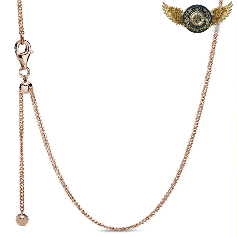Le Drapé Élégant - Sautoir Réglable pour Montre Argent 925 - Or rose - Gousset-heritage