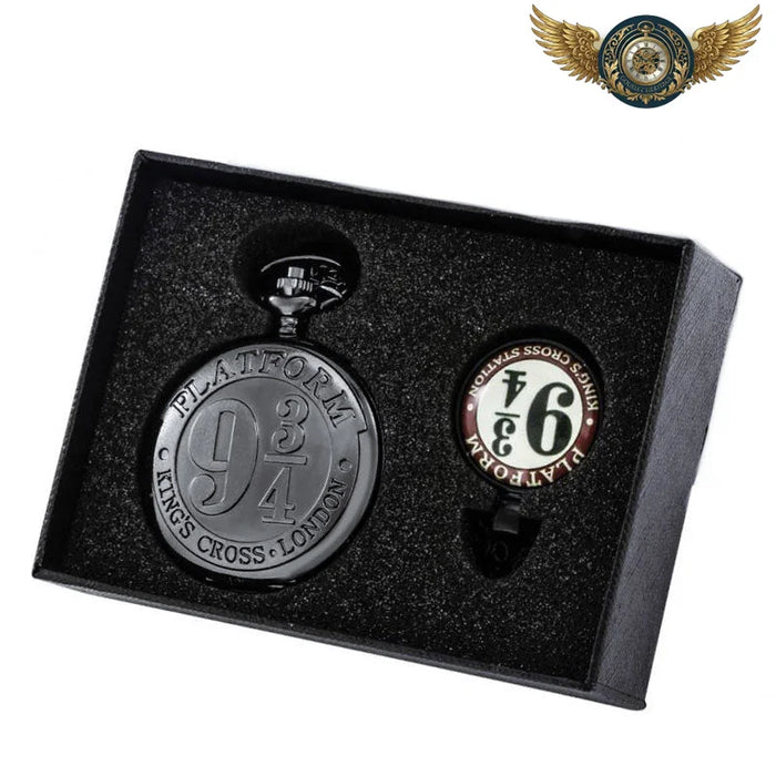 Le Ferroviaire Noir - Montre Gousset Full Hunter Quartz Gravée - Vue 1 - Gousset-heritage
