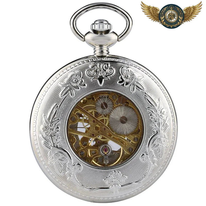 Le Florilège - Montre Gousset Squelette Demi-Chasseur Argenté - Vue 3 - Gousset-heritage
