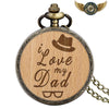 Le Forestier - Montre de Poche Chasseur Bois & Bronze Antique - I Love my Dad - Gousset-heritage