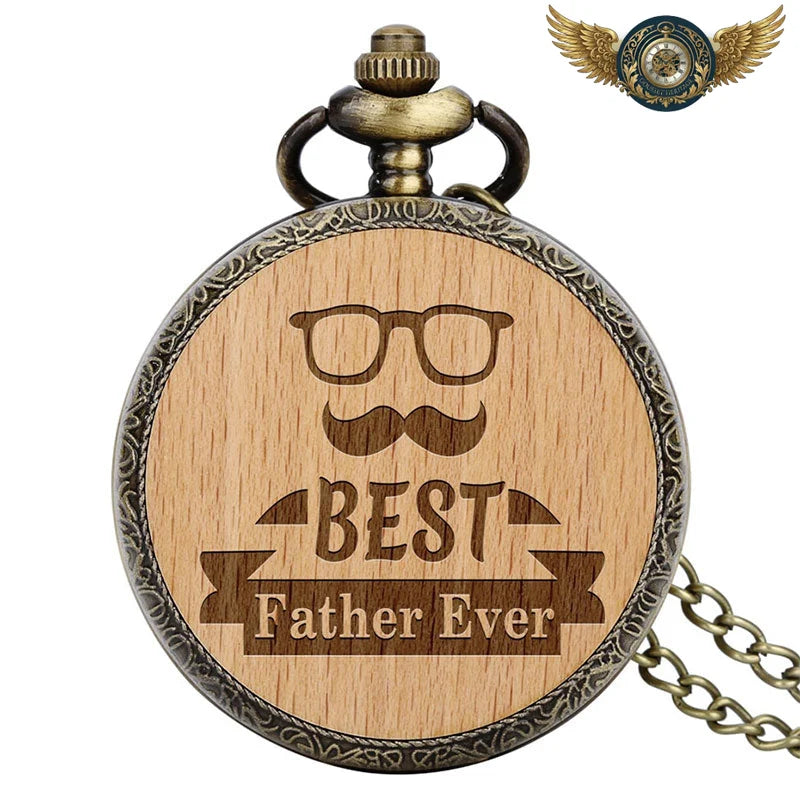Le Forestier - Montre de Poche Chasseur Bois & Bronze Antique - Best Father - Gousset-heritage