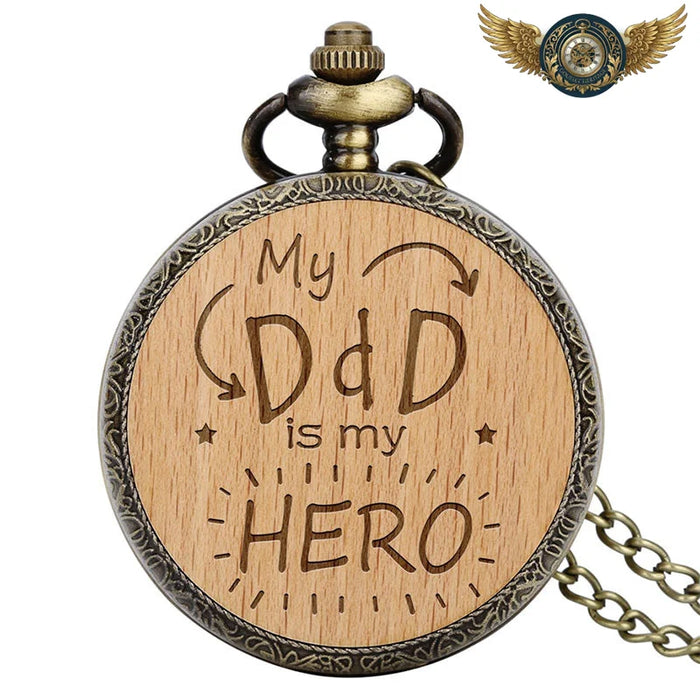 Le Forestier - Montre de Poche Chasseur Bois & Bronze Antique - Hero DAD - Gousset-heritage