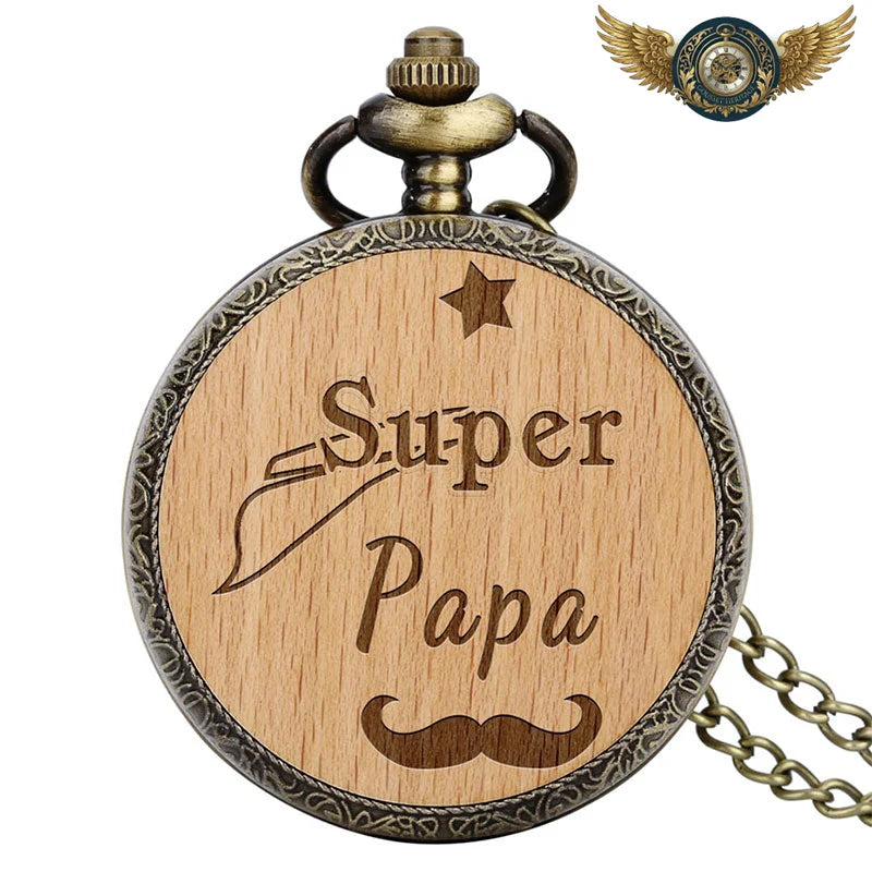 Le Forestier - Montre de Poche Chasseur Bois & Bronze Antique - Super Papa - Gousset-heritage