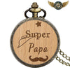 Le Forestier - Montre de Poche Chasseur Bois & Bronze Antique - Super Papa - Gousset-heritage