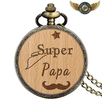 Le Forestier - Montre de Poche Chasseur Bois & Bronze Antique - modèle Super Papa - Gousset-heritage