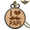 Le Forestier - Montre de Poche Chasseur Bois & Bronze Antique - I LOVE PAPI - Gousset-heritage