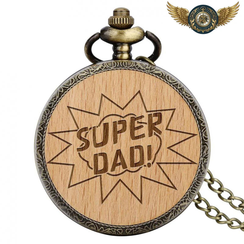Le Forestier - Montre de Poche Chasseur Bois & Bronze Antique - SUPER DAD - Gousset-heritage