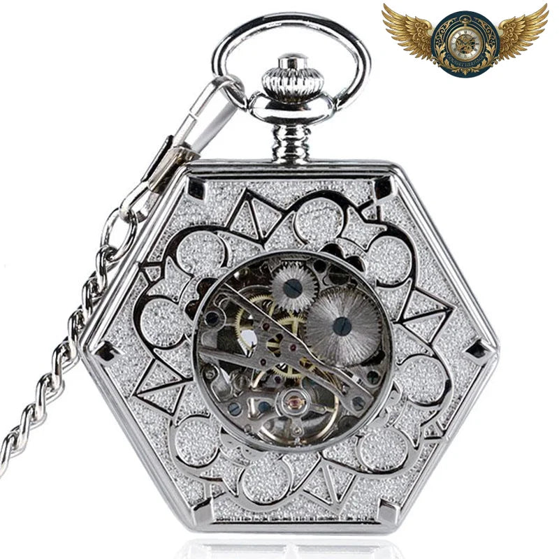 Le Garde-Temps Hexagone - Montre de Poche Squelette Mécanique