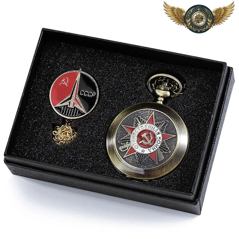Le Gardien - Montre à Gousset Chasseur Bronze Antique & Quartz - Coffret 3 - Gousset-heritage