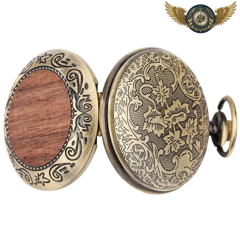 Le Gardien des Bois – Montre Gousset Chasseur Bronze et Bois Quartz
