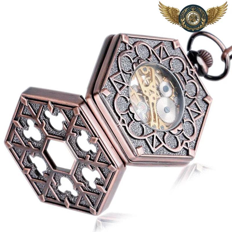 Le Géométrique - Montre Gousset Mécanique Hexagonale Patinée - Vue 4 - Gousset-heritage