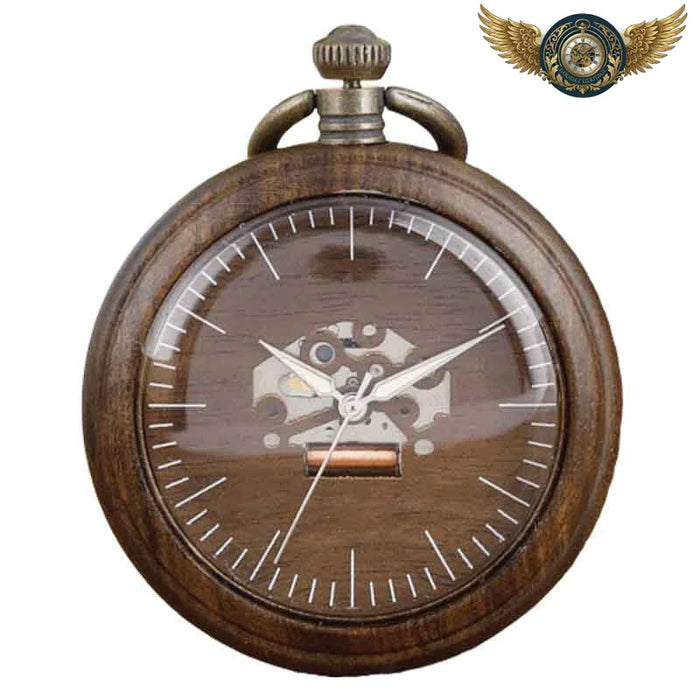 Le Gousset Noble - Montre de Poche Bois Quartz Semi-Squelette - Vue 1 - Gousset-heritage
